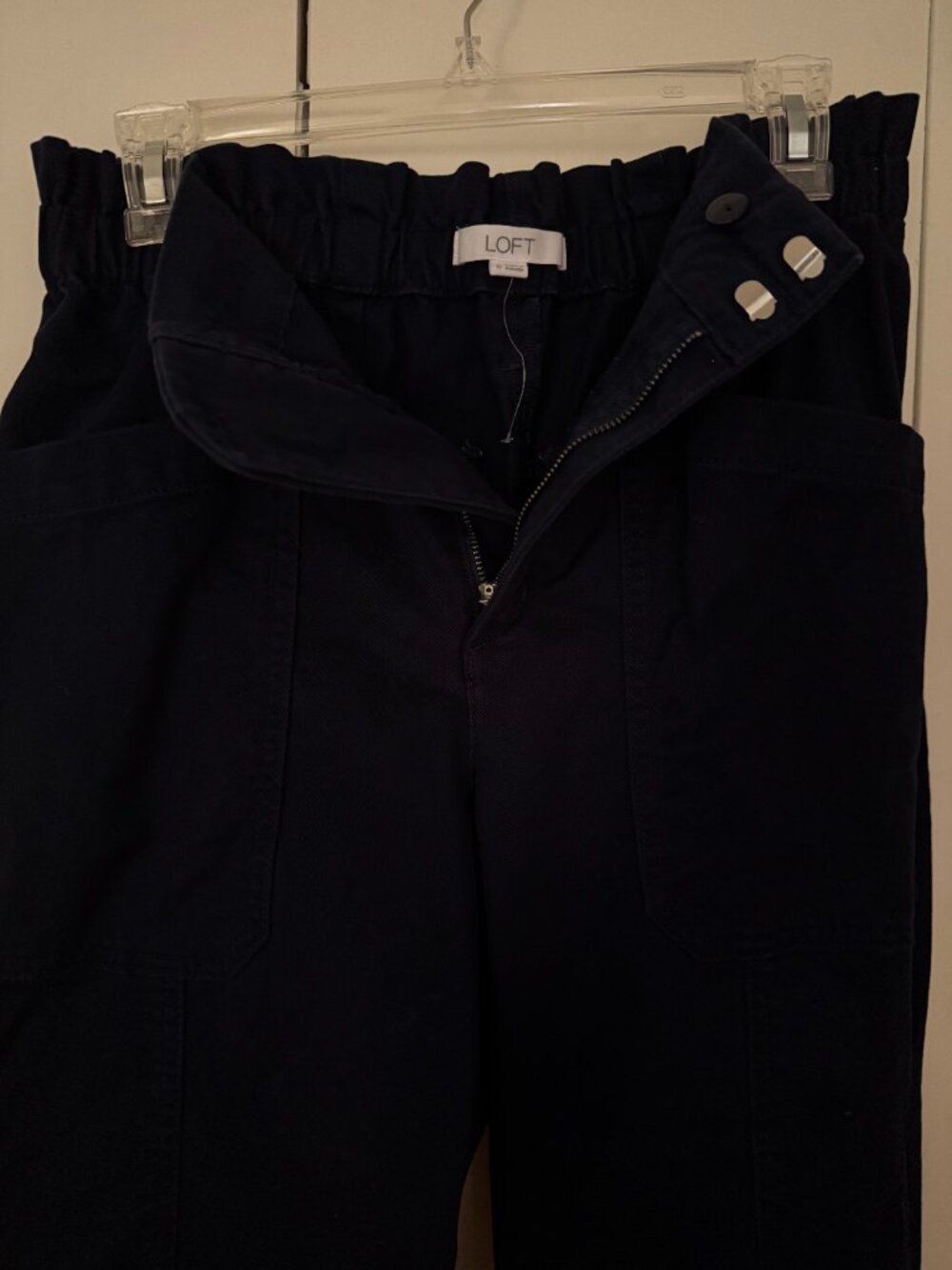 LOFT High Waist, Wide Leg, Cropped Twill Pants - Picture 3 of 9